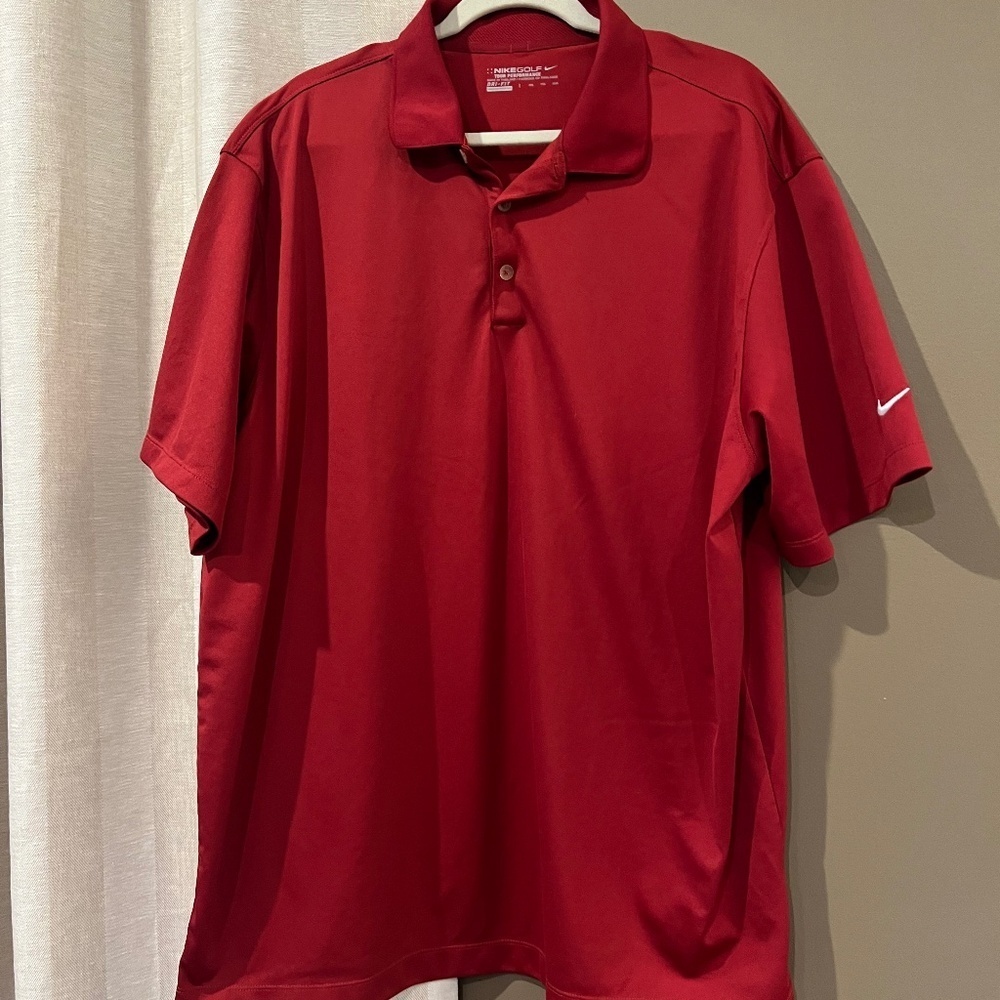 Nike Men's Golf Red Dri-fit Performance Polo, Short Sleeve, Size XXL